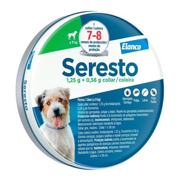 Seresto Coleira Antiparasitária Cão Pequeno até 8kg