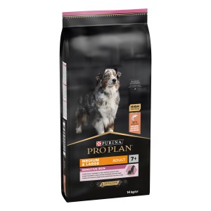 Pro Plan Sensitive Skin Medium and Large Adulto 7+ Salmão - Image 1