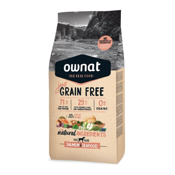 Ownat Just Grain Free Cão Adulto Salmão e Marisco