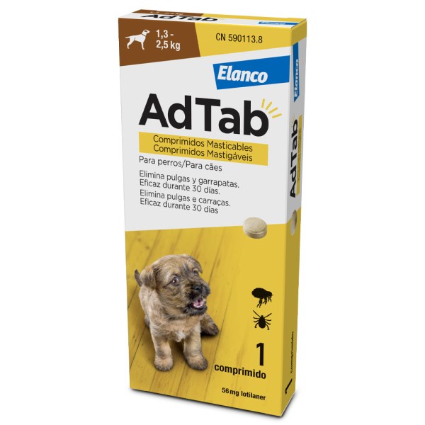 AdTab Comprimido Mastigável Cães 1.3 - 2.5kg