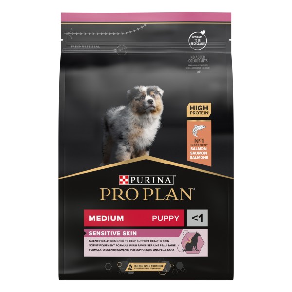 Pro Plan Sensitive Skin Medium Puppy Salmão