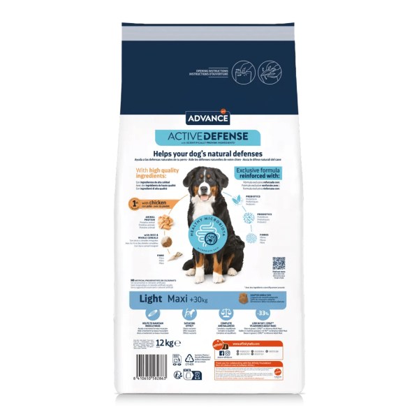 Advance Cão Maxi Light Adulto Frango e Arroz