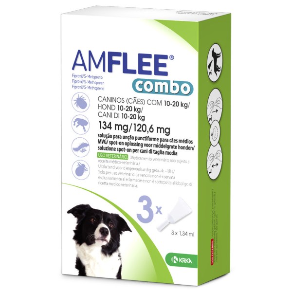 Amflee Combo Pipetas Cão 10 - 20kg