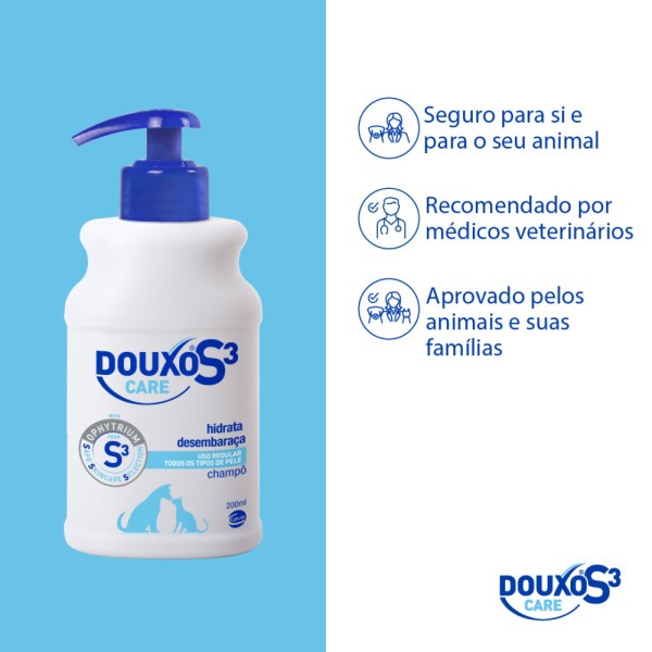 Douxo S3 Care Champô Hidratante e Desembaraçador Cães e Gatos