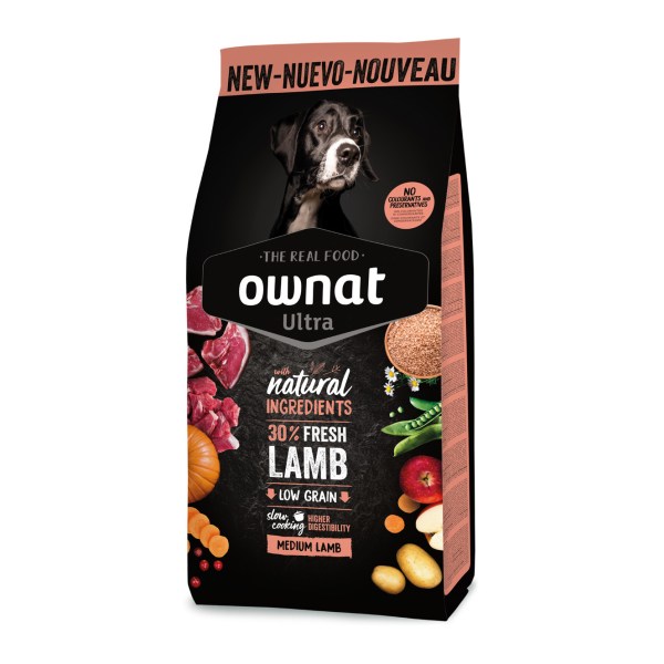 Ownat Ultra Medium Cão Adulto Cordeiro