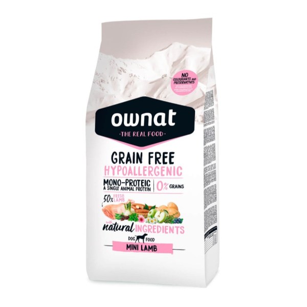 Ownat Grain Free Hipoalergénico Mini Cão Adulto Cordeiro
